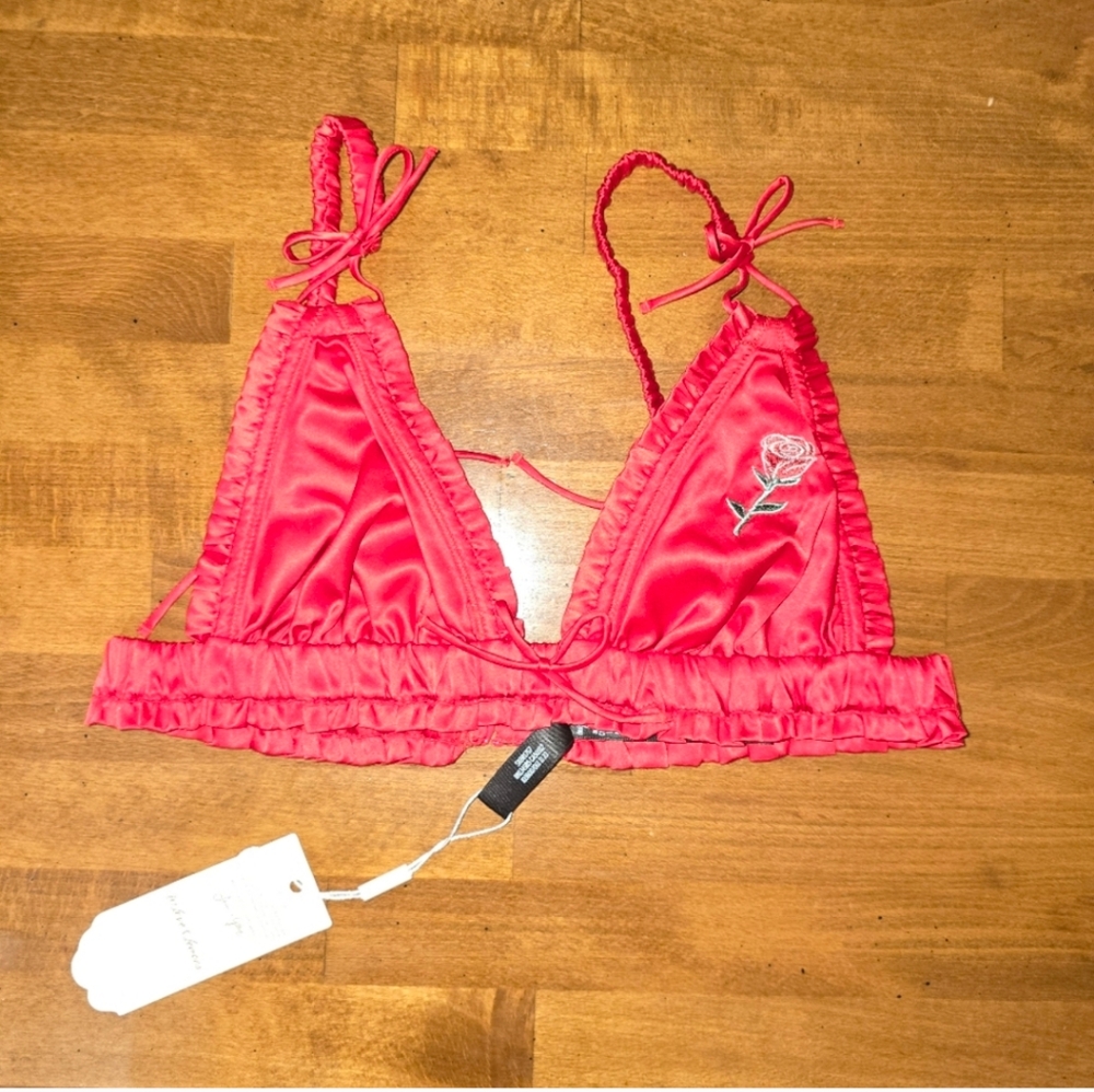 For Love And Lemons Red Lace Bra Intimates Sleepwear